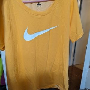 Nike yellow/white DRI fit tee 1X